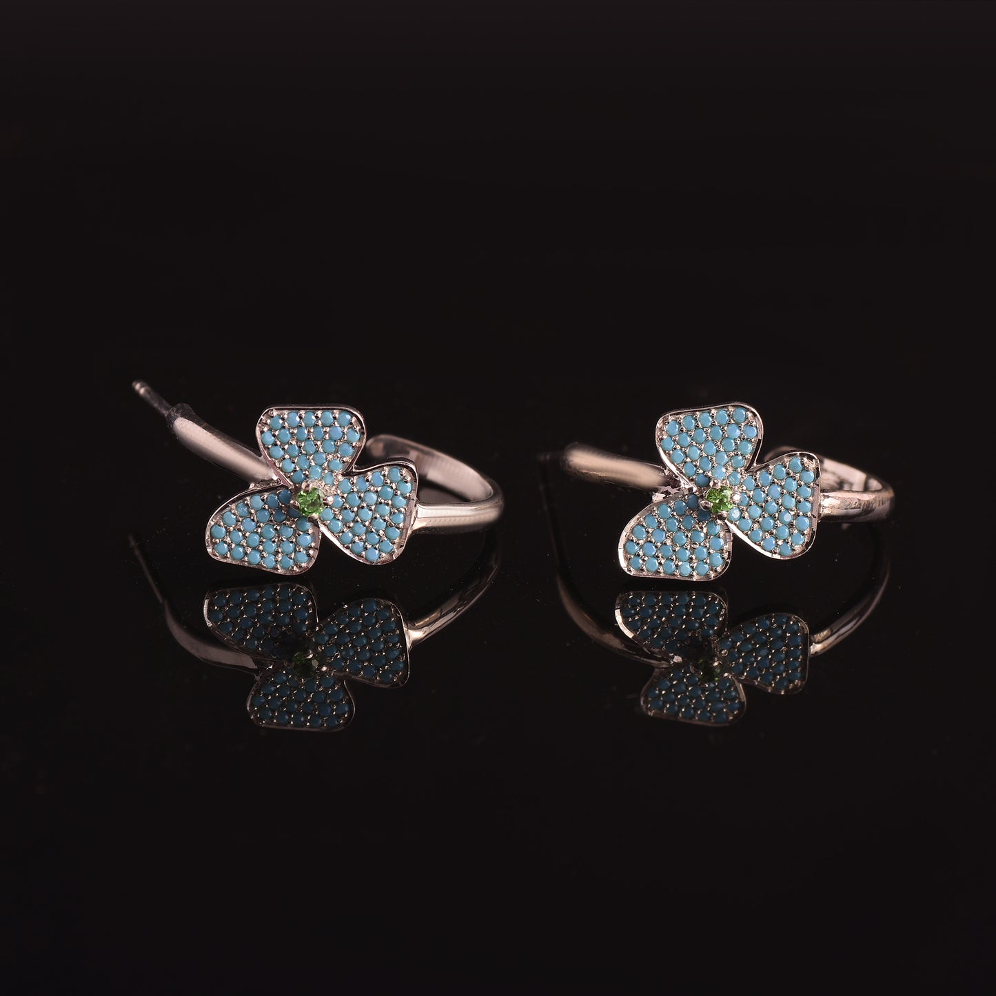 Turquoise & Tsavorite Earrings
