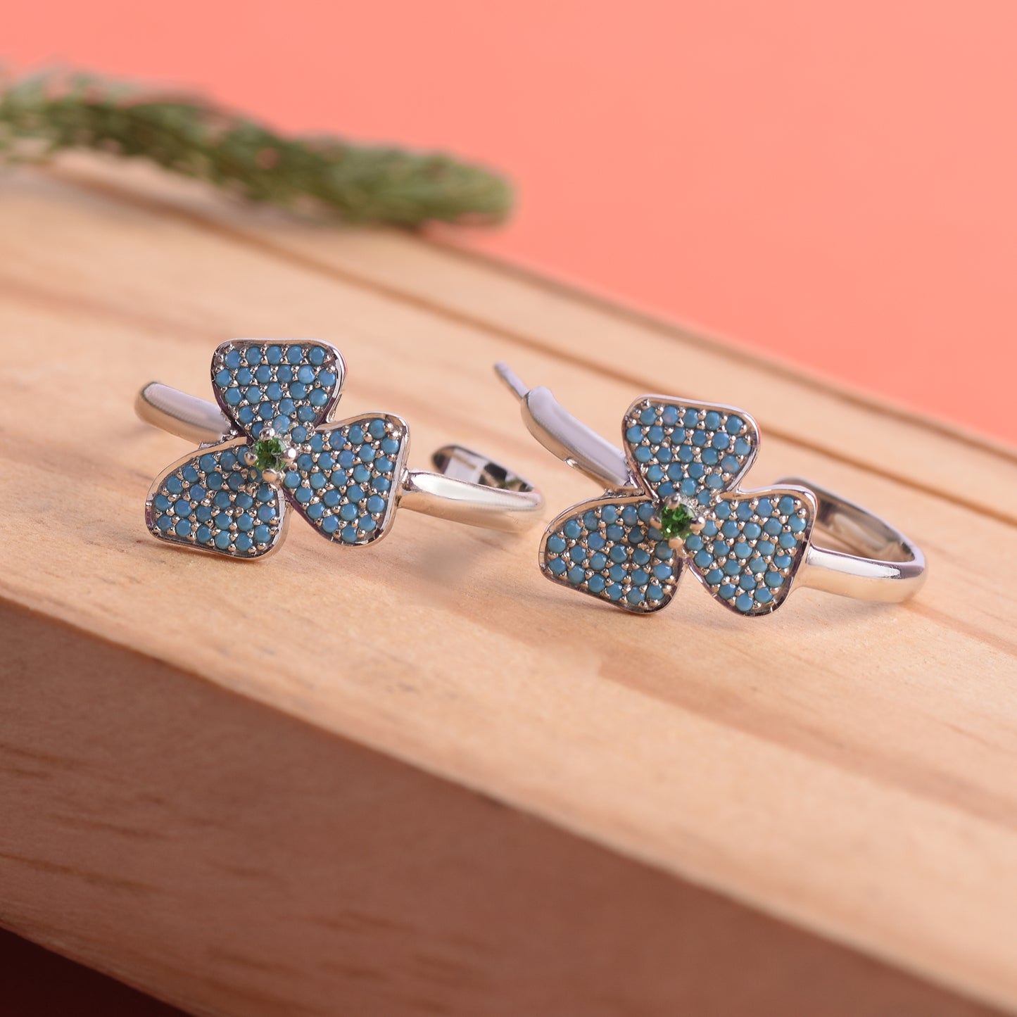 Turquoise & Tsavorite Earrings