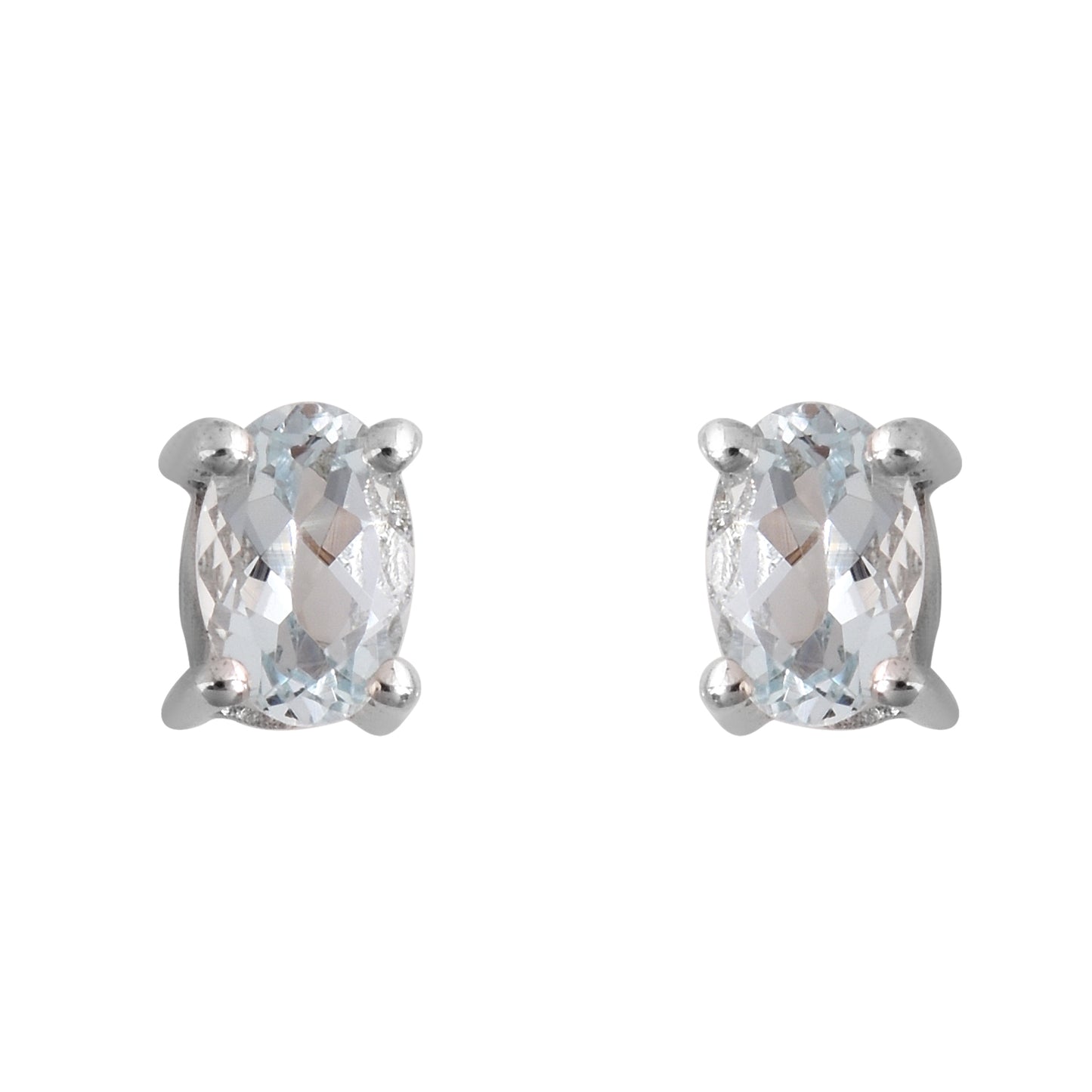 Solitaire Aquamarine Babies Stud Earrings