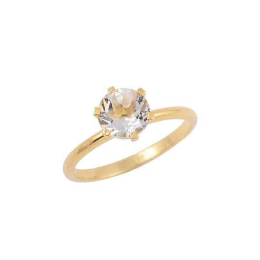 Green Amethyst Solitaire Rings