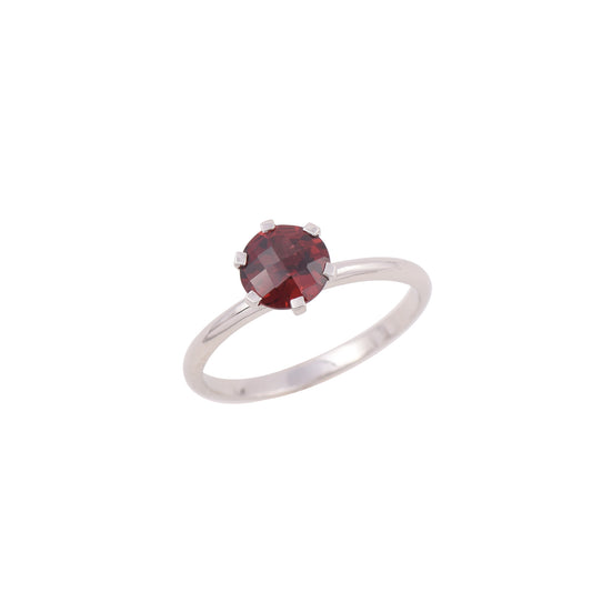 Red Garnet Solitaire Engagement Rings