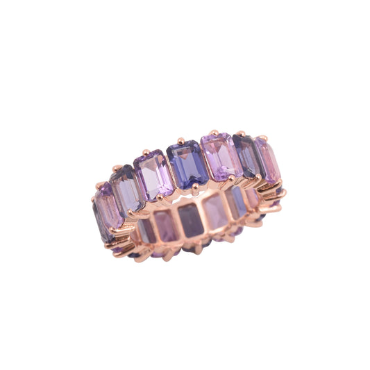Amethyst & Iolite Eternity Ring