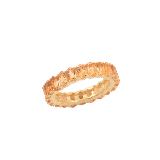 Yellow Citrine Full Eternity Band Ring