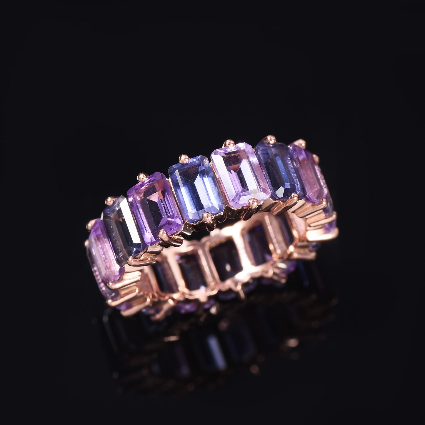 Amethyst & Iolite Eternity Ring