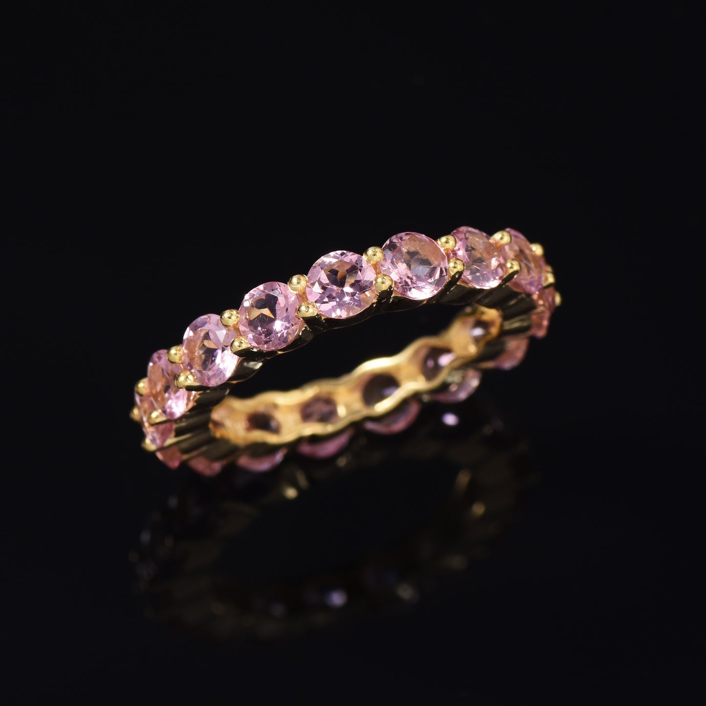 Pink Tourmaline Full Eternity Band Ring