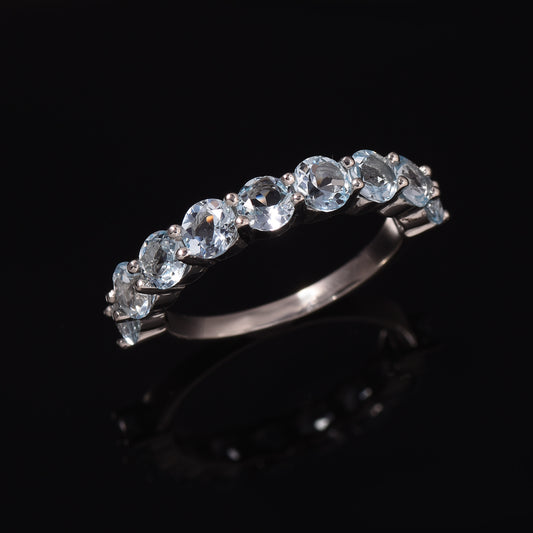 Aquamarine Eternity Band