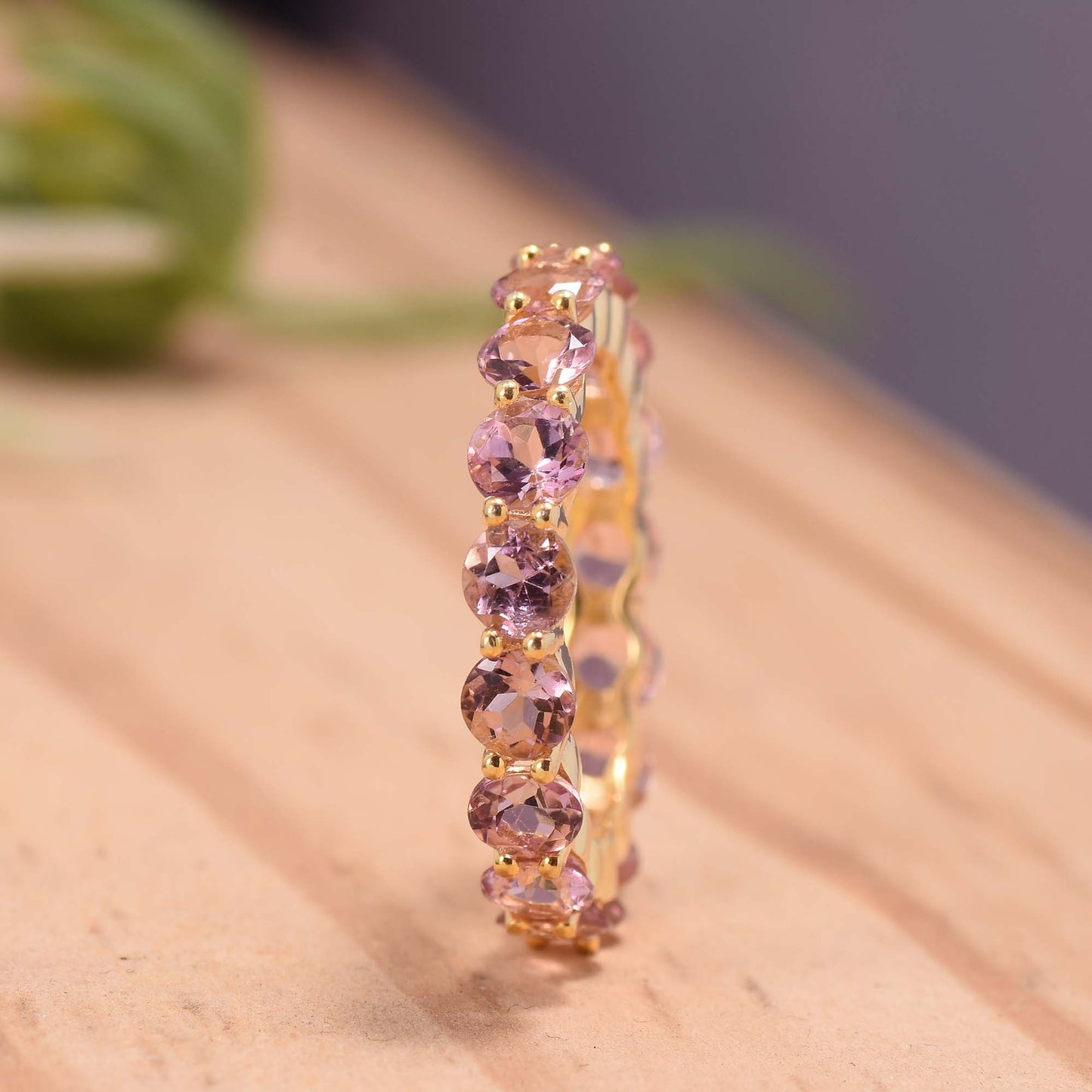 Pink Tourmaline Full Eternity Band Ring