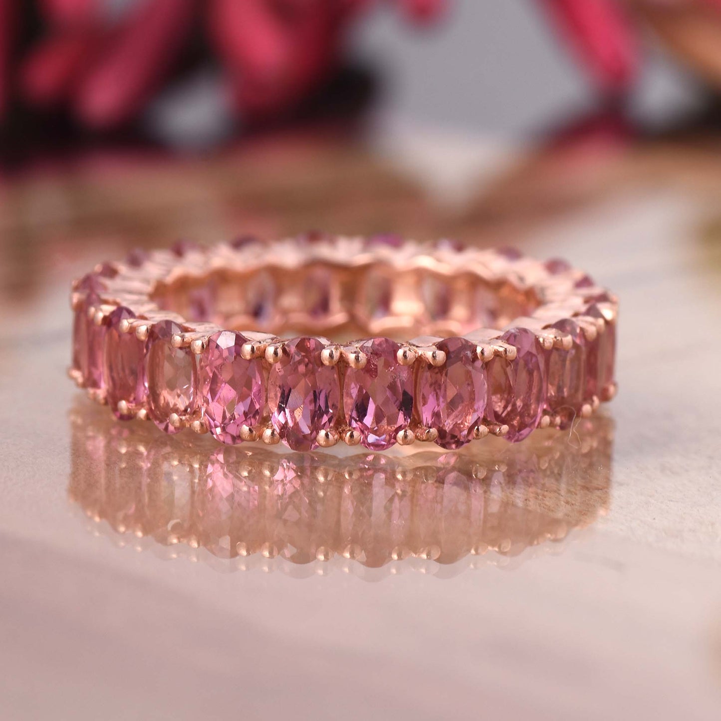 Pink Tourmaline Eternity Band