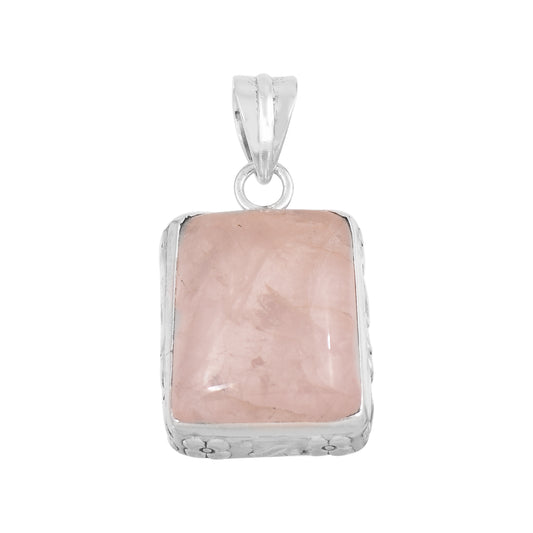 Rose Quartz Rectangular Gemstone Pendant