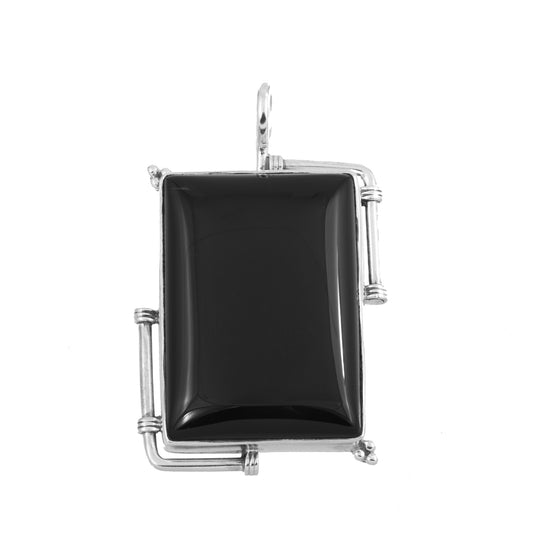 Black Onyx Silver Pendant