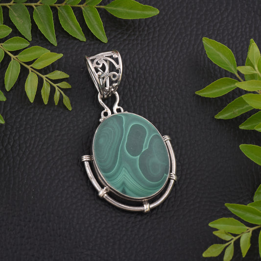 Malachite Gemstone Pendant Handmade Pendant