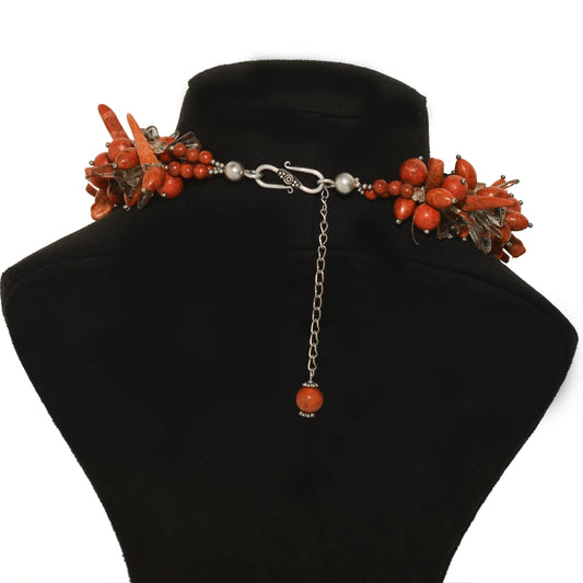 Coral Beaded Designer Necklace