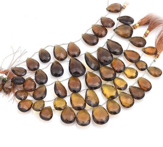 Champagne Quartz Teardrop Beads