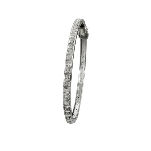 Geometric Diamond Openable Bangle