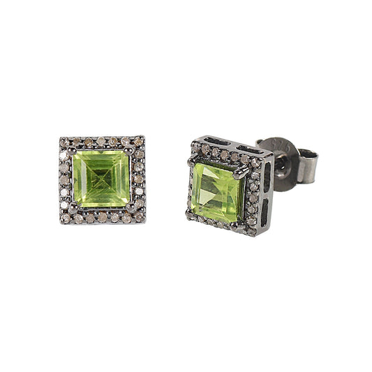 Peridot & Diamond Earrings