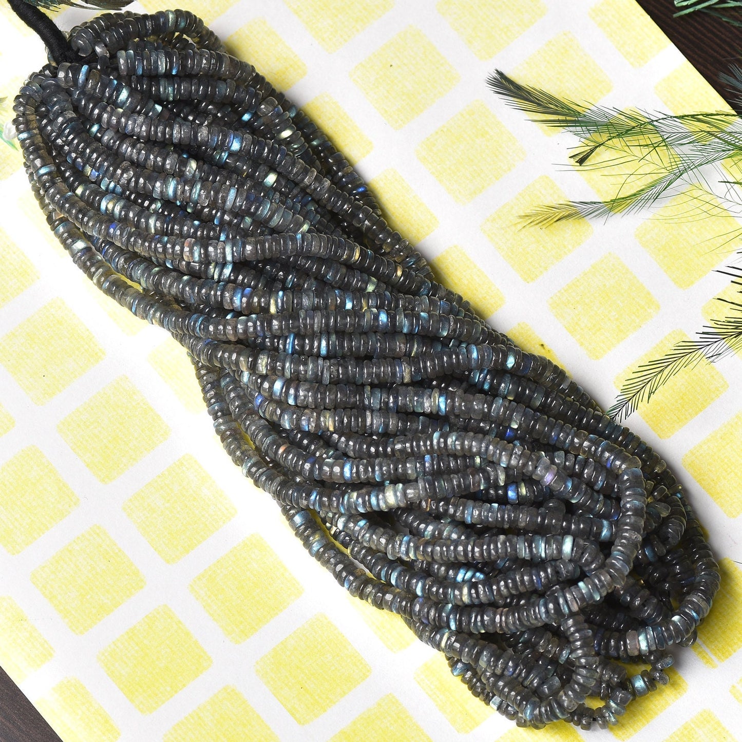 Labradorite Tyre Beads