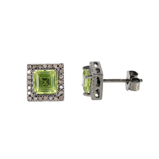 Peridot & Diamond Earrings