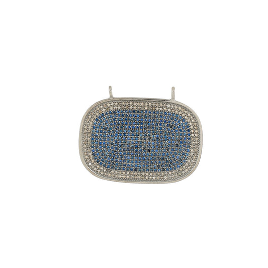 Blue Sapphire Diamond Bar Pendant