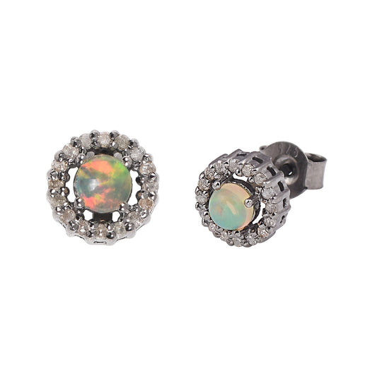 Diamond Halo Around Opals