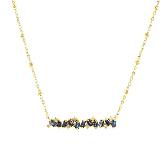 Diamond Blue Sapphire Baguette Chain