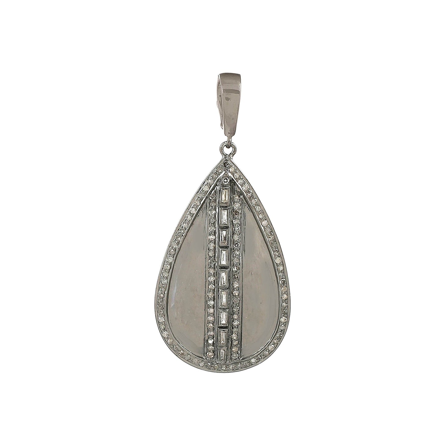 Baguette Diamond Teardrop Pendant