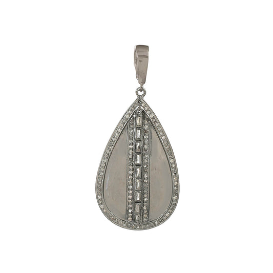 Baguette Diamond Teardrop Pendant