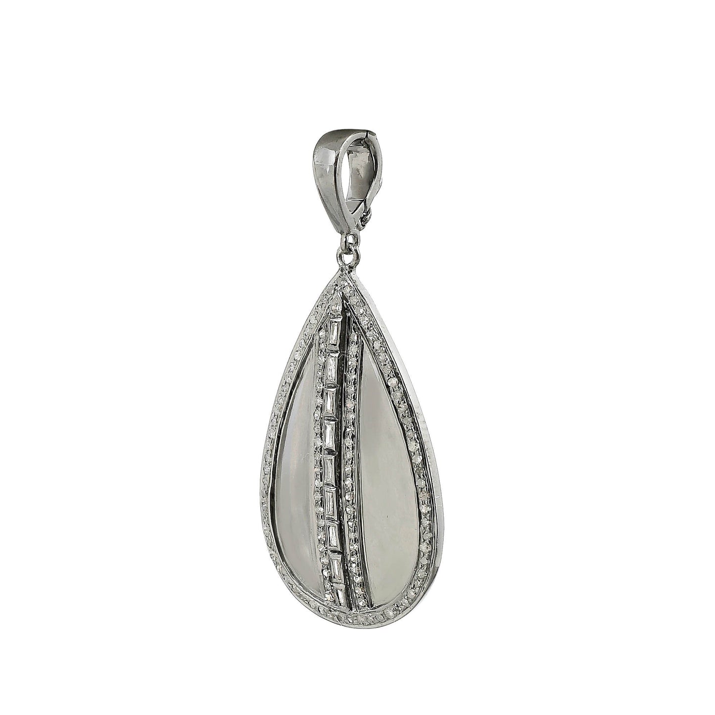Baguette Diamond Teardrop Pendant