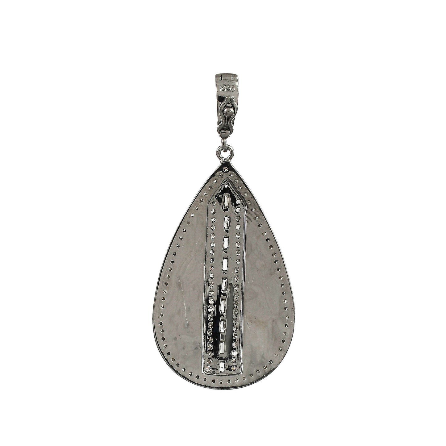 Baguette Diamond Teardrop Pendant
