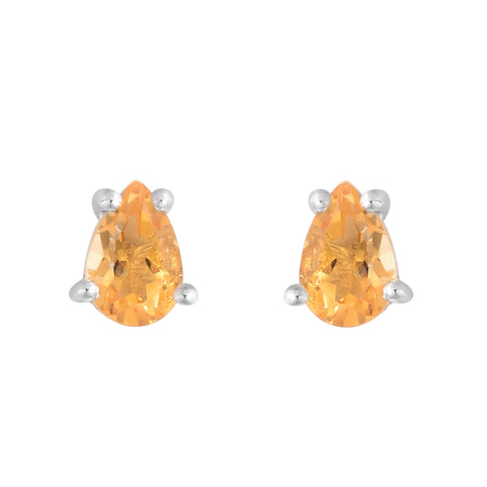 Citrine Pear Shaped Studs